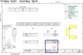 Tent layout after 5 p.m. on Friday.